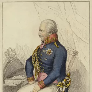 G L von Blucher, Field Marshal of the Prussian Forces (1742-1819) (coloured engraving)