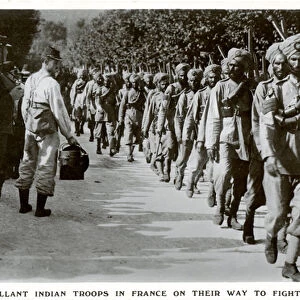 Our gallant Indian troops in France on their way to fight the Germans
