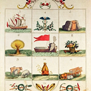 The Game of Agriculture and Commerce, late 18th century (coloured engraving)