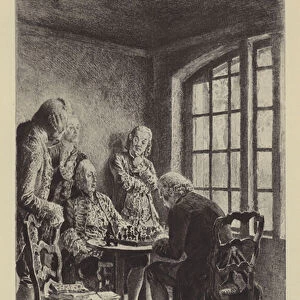 Game of chess with the Prince of Conti (gravure)