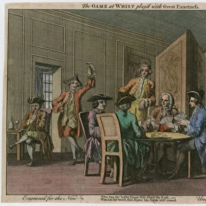 The Game of Whist (coloured engraving)