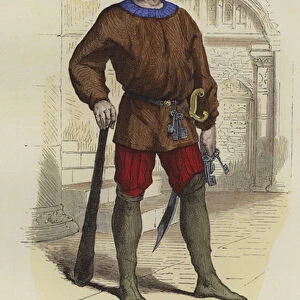 Gaoler, 1490 (coloured engraving)
