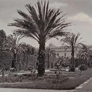 Gardens of the Quirinal, Rome, The Palace and the Central Garden (b / w photo)