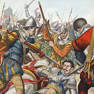 Gaston de Foix dying at the battle of Ravenna in 1512