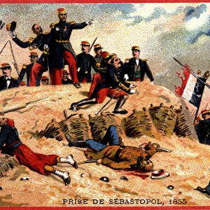 General Pelissier at the Capture of Sevastopol, 1855 - Chromo label, deb. 20th century