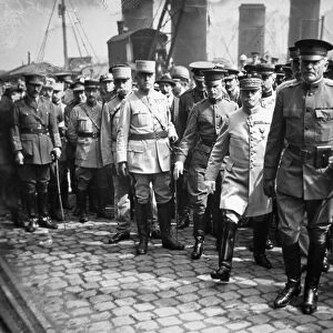 General Pershing, commander of the American Expeditionary Force, lands at Boulogne