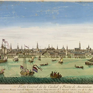 A General View of the Port and Town of Amsterdam, engraving by D