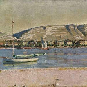 Geneva Harbour and the Saleve, 1878 (oil on canvas)
