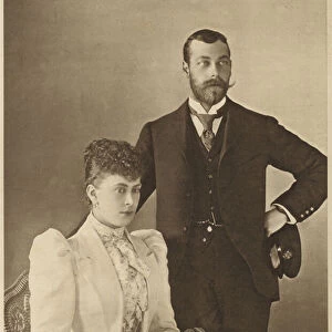 George, Duke of York, and his wife, Princess Mary of Teck (b / w photo)