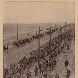 German advance on Warsaw, World War I, 1915 (b / w photo)