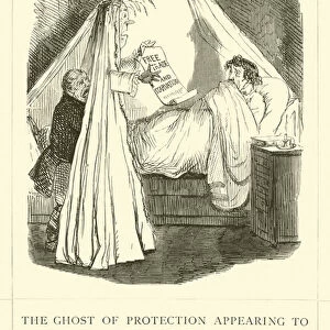 The Ghost of Protection appearing to Mr Disraeli (engraving)