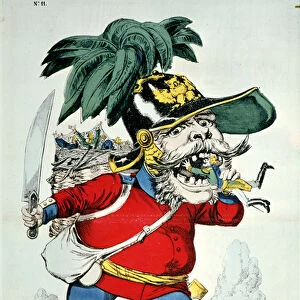 The Giant German Ogre, caricature of Otto von Bismarck (1815-98) (colour litho)