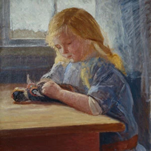Girl playing with doll, 1914 (painting)