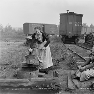 Girls of the paper mills, Appleton, Wisconsin, c. 1880-99 (b / w photo)