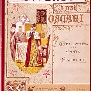 Giuseppe Verdi: Cover of the sheet music for piano of the opera I Due Foscari