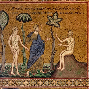 God introduces Eve to Adam, byzantine mosaic, XII-XIII sec, on the counterfacade (mosaic)