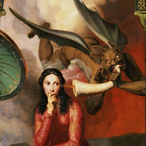 Good and Evil: the Devil Tempting a Young Woman, 1832 (detail of 89709) (oil on canvas)