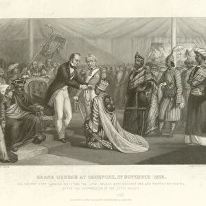 Grand Durbar at Cawnpore, 3 November 1859 (engraving)