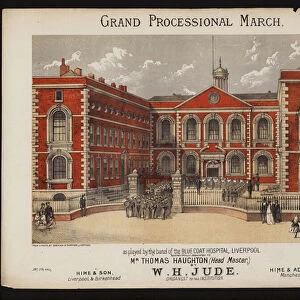 Grand Processional March, by W H Jude, Victorian sheet music cover (colour litho)