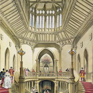 The Grand Staircase, Windsor Castle, from A History of the Royal Residences