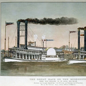 Great Steamboat Race on the Mississippi River, from New Orleans to Saint Louis