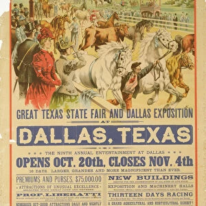 Great Texas State Fair Poster, 1894 (colour litho)