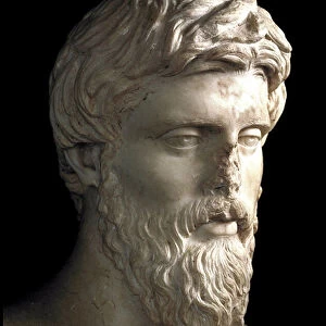Greek Art: marble bust of the Greek historian Plutarch (43-120 AD) - Delphi