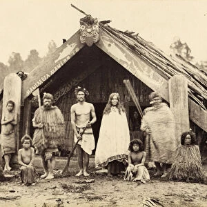 Group of Maoris, 1876 (albumen print)