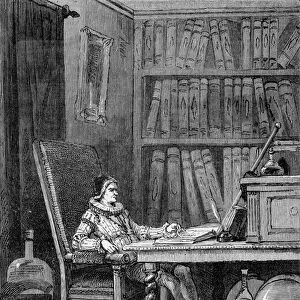 Guillaume Gilbert (1540 - 1603) writing his treatise "De arte magnetica"