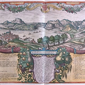 Gulf of Baia (Berries), Ischia and Pozzuoli, Italy (engraving, 1572-1617)