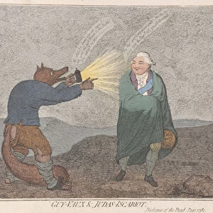 Guy-Vaux and Judas-Iscariot, pub. 1782 (hand coloured engraving)