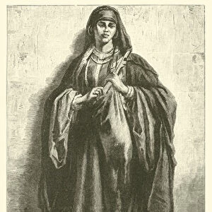 Gypsy woman or Ghawazee, dancing girl, from Upper Egypt (engraving)