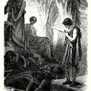 Hades, ruler of the Underworld in Greek mythology, and his wife Persephone (engraving)