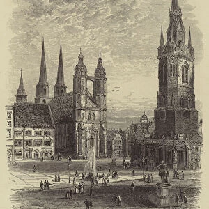 Halle, The Market-Place (engraving)