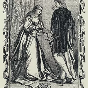Hamlet and Ophelia, Hamlet, Prince of Denmark, Act iii, Scene 1 (engraving)