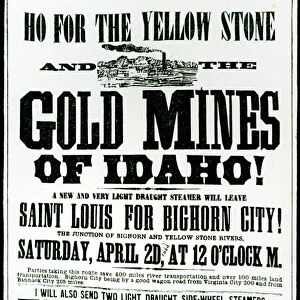 Handbill advertising steamer voyages to the gold mines of Idaho, 1865 (print)
