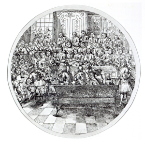 Handel conducting an oratorio, c. 1740 (etching) (b / w photo)