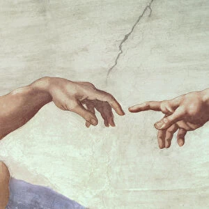 Hands of God and Adam, detail from The Creation of Adam, from the Sistine Ceiling