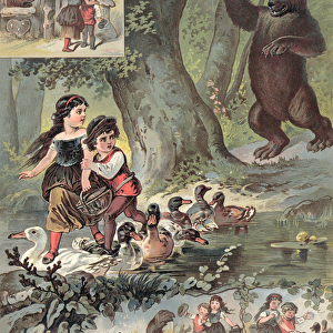 Hansel and Gretel in the Forest, c. 1880 (colour litho)