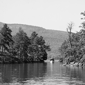 Along the Harbor Islands, Lake George, N. Y. c. 1904 (b / w photo)