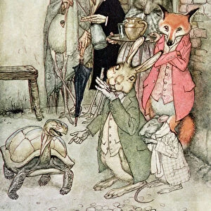 The Hare and the Tortoise, illustration from Aesops Fables