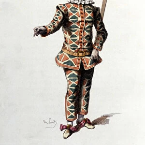 Harlequin in 1671. Maurice Sand "Masks and Jesters"