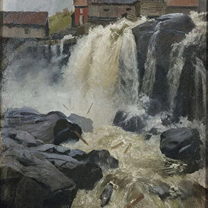 Haug falls, 1883 (oil on board)