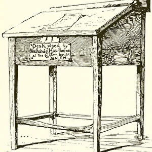 Hawthornes Desk (engraving)