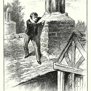 "He climbed round a chimney stack"(engraving)
