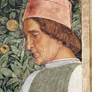 Detail of the head of a groom, from the Camera degli Sposi or Camera Picta, 1465-74