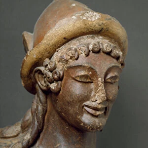 Head of Hermes, end of the 6th centry BC (terracotta sculpture)