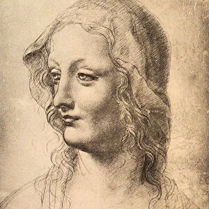 Head of a young woman, drawing by Leonardo da Vinci, Gabinetto dei Disegni e Stampe, Uffizi, Florence