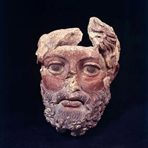 The head of Zeus from Falerii Veteres (polychrome terracotta)