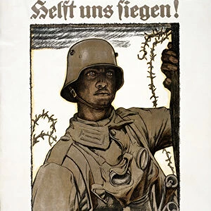 Helft uns siegen! Zeichnet die Kriegsanleihe, pub. Munich, 1917 (colour litho)